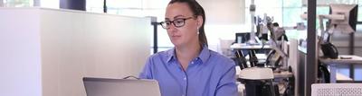 Woman at computer in office